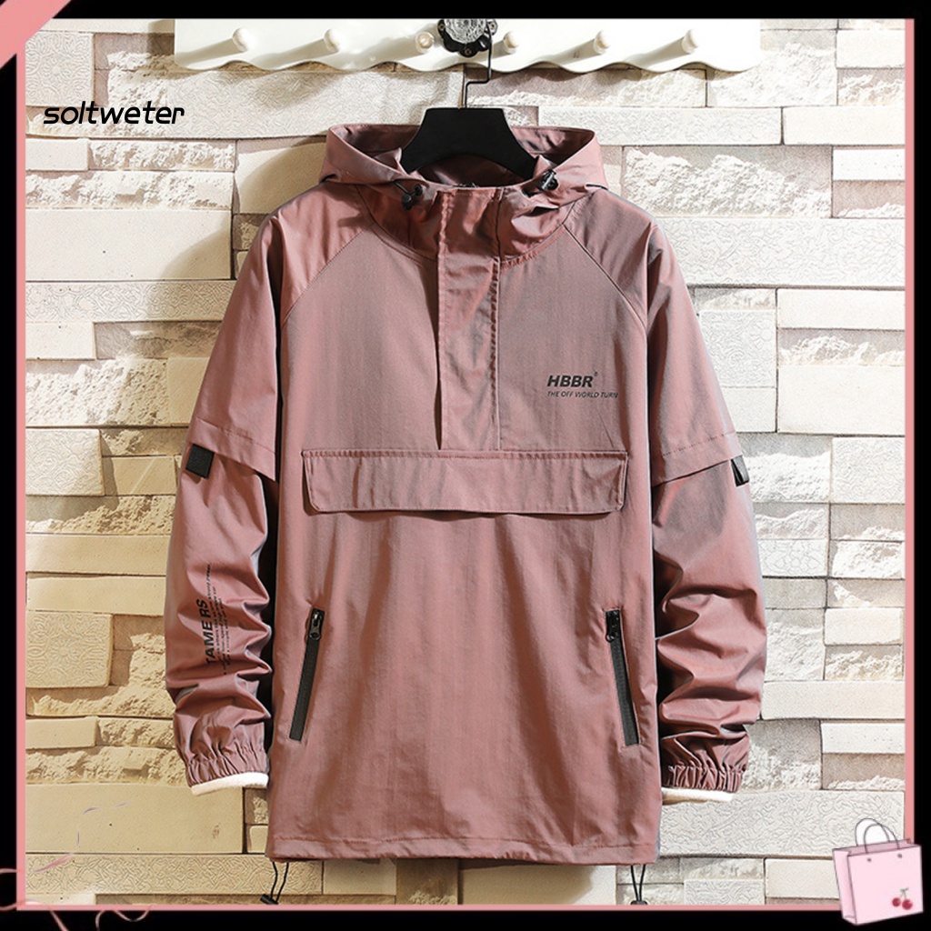 Áo Hoodie Màu Trơn Tay Dài Có Dây Rút Plus Size Nhiều Túi Co Giãn Thời Trang Mùa Thu Cho Nam