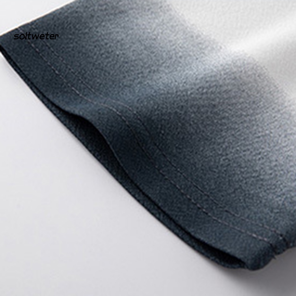 Set Đồ Mùa Hè 2 Món Gồm Áo Thun Cổ Tròn Màu Sắc Gradient + Quần Ngắn Lưng Thun Cho Nam