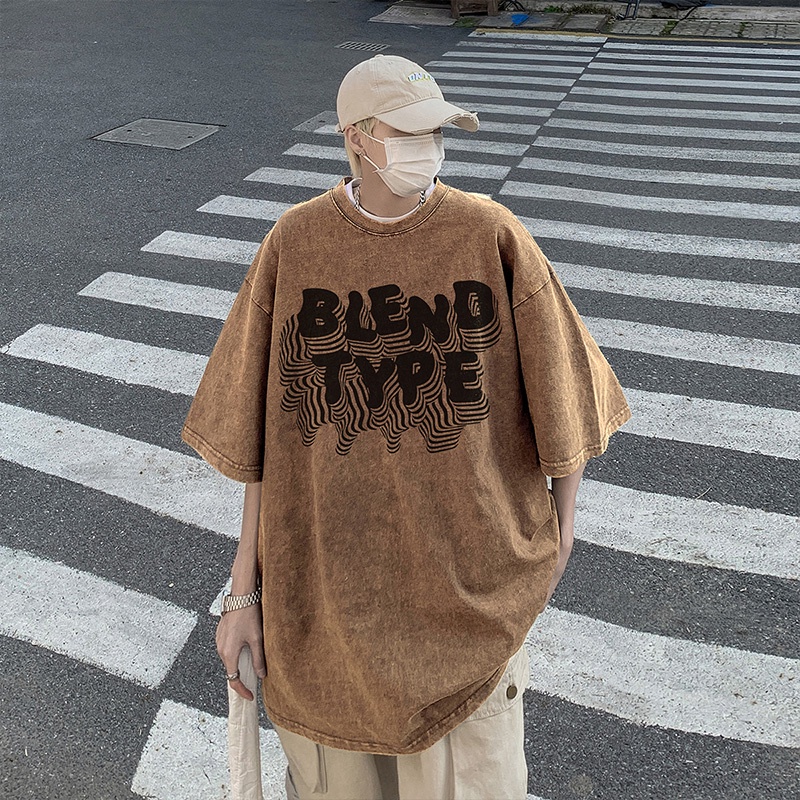 Áo Thun Nam Tay Ngắn Có In Hình Phong Cách Đường Phố Mỹ Cá Tính