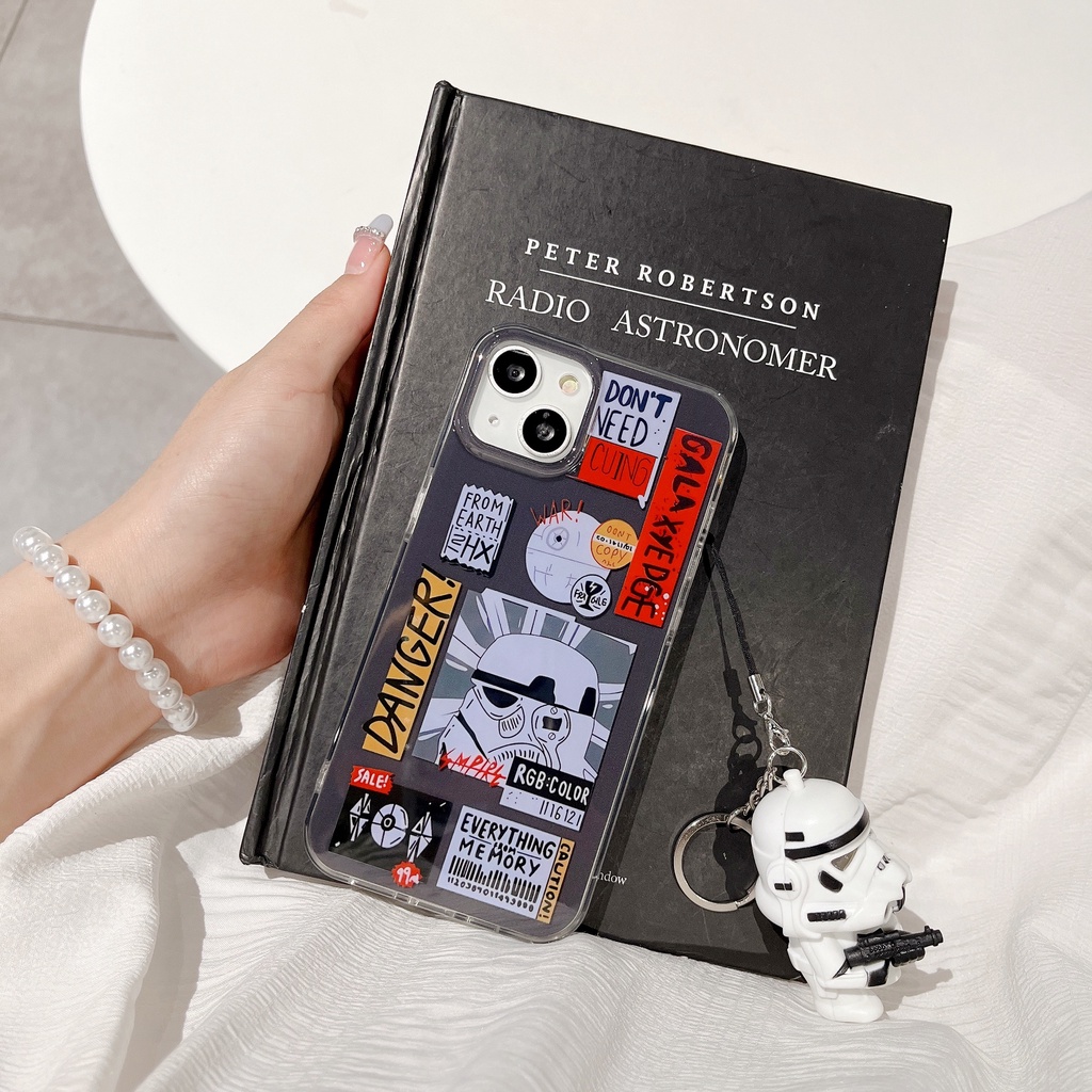 Ốp Điện Thoại imd TPU Mềm Chống Sốc Họa Tiết Nhãn Hiệu Dạ Quang Hai Mặt Màu Trắng Đen Cho iPhone 11 13 12 14 Pro Max