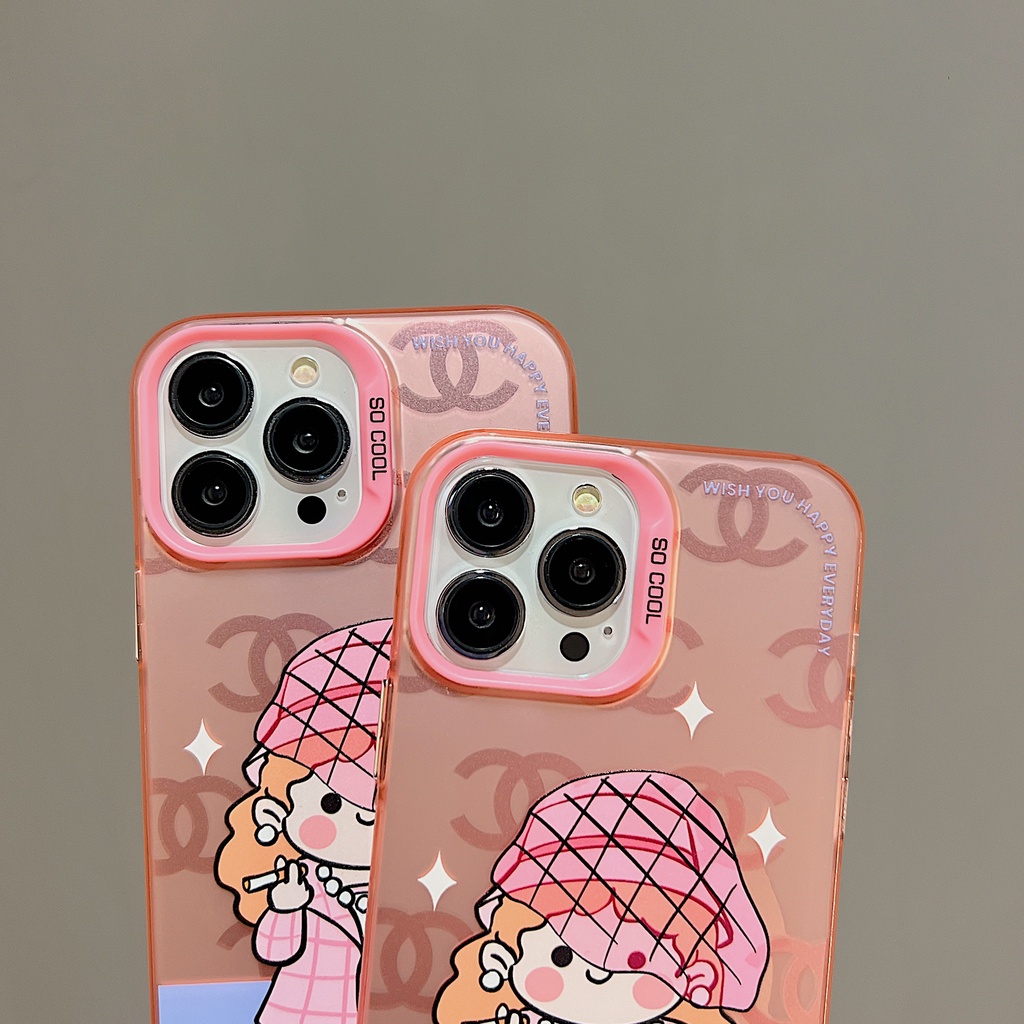 Ốp Điện Thoại tpu Mềm Nhám Trong Suốt Họa Tiết Hoạt Hình Hai Mặt Cho iPhone 11 13 12 14 PRO MAX