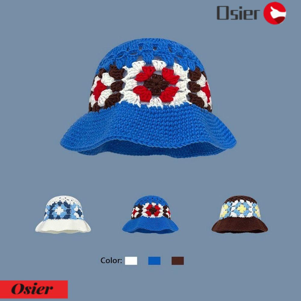 Osier1 Mũ Bucket Handmade Họa Tiết Hoa Dễ Thương Xinh Xắn