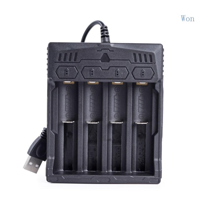 Bộ Sạc Pin Li-ion 4 Cổng USB 3 7V 18650 16340 14500 Có Đèn LED