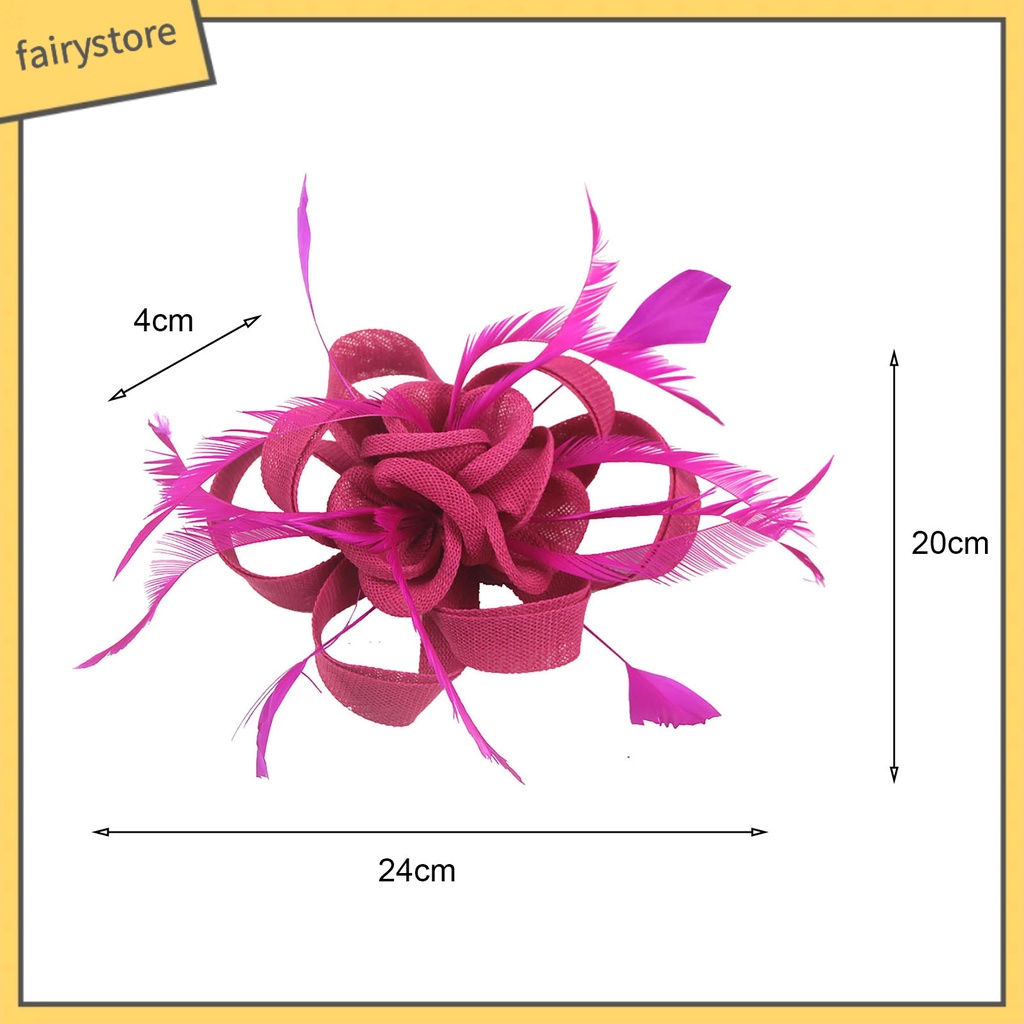 Cài Tóc Đính Lông Vũ Nhiều Lớp Màu Sắc Trơn Phong Cách Vintage Dành Cho Cô Dâu