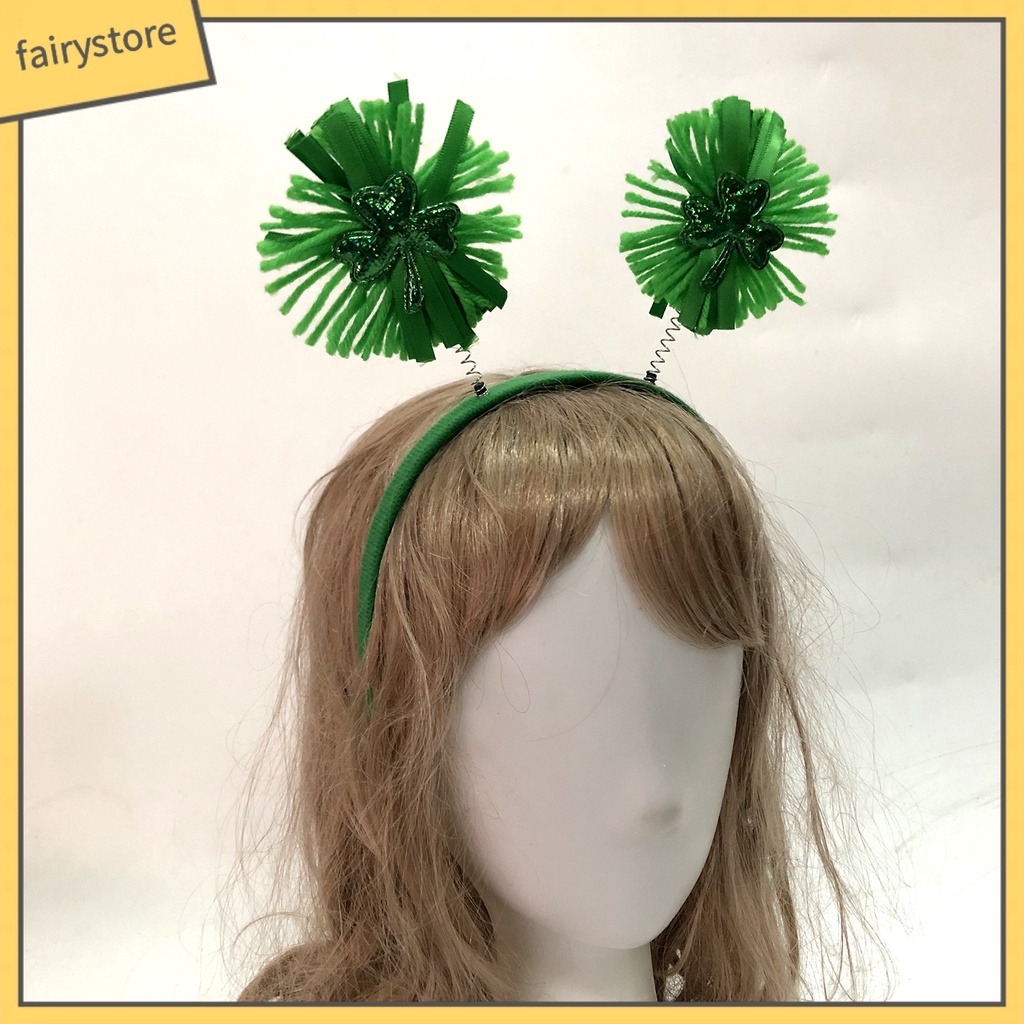 Băng Đô Cài Tóc Đính Cỏ Bốn Lá Chống Trượt Thiết Kế Vui Nhộn