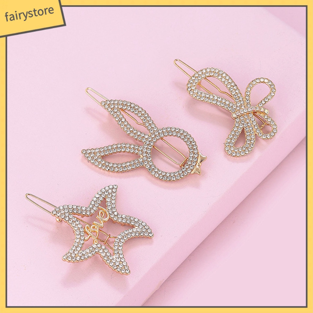 Kẹp Tóc Đính Đá Lấp Lánh Chống Trượt Thiết Kế Tinh Tế