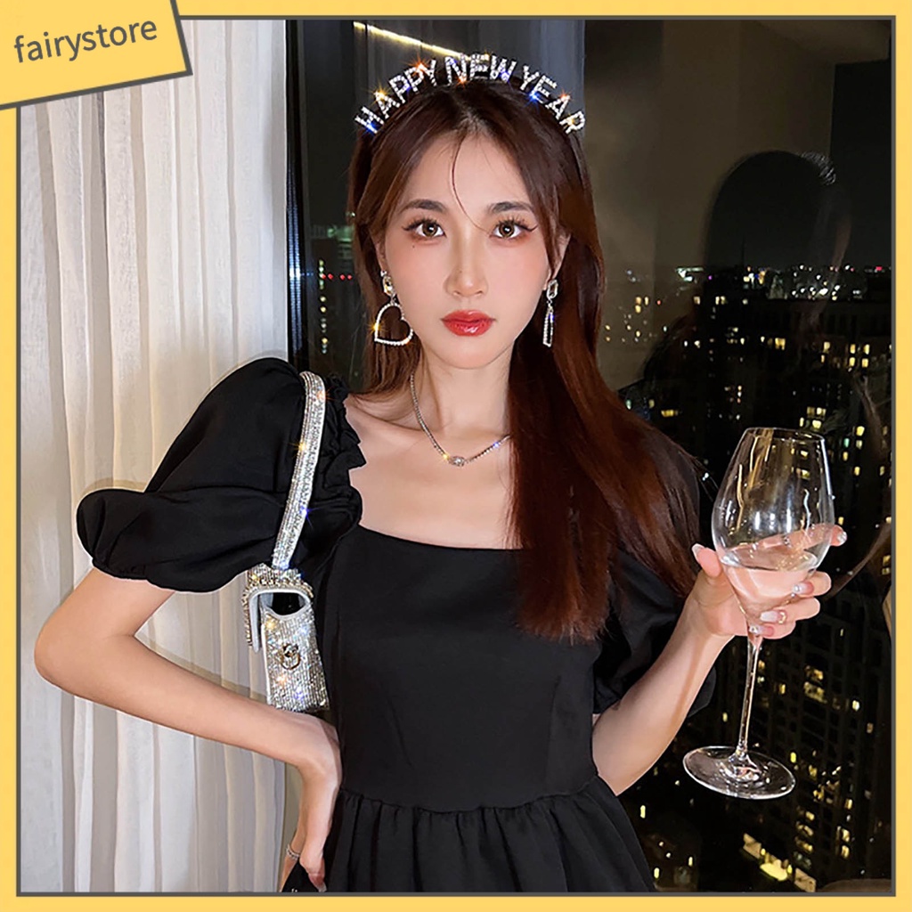 Băng Đô Cài Tóc Co Giãn Chống Trượt Đính Đá Lấp Lánh Thời Trang Cho Nữ