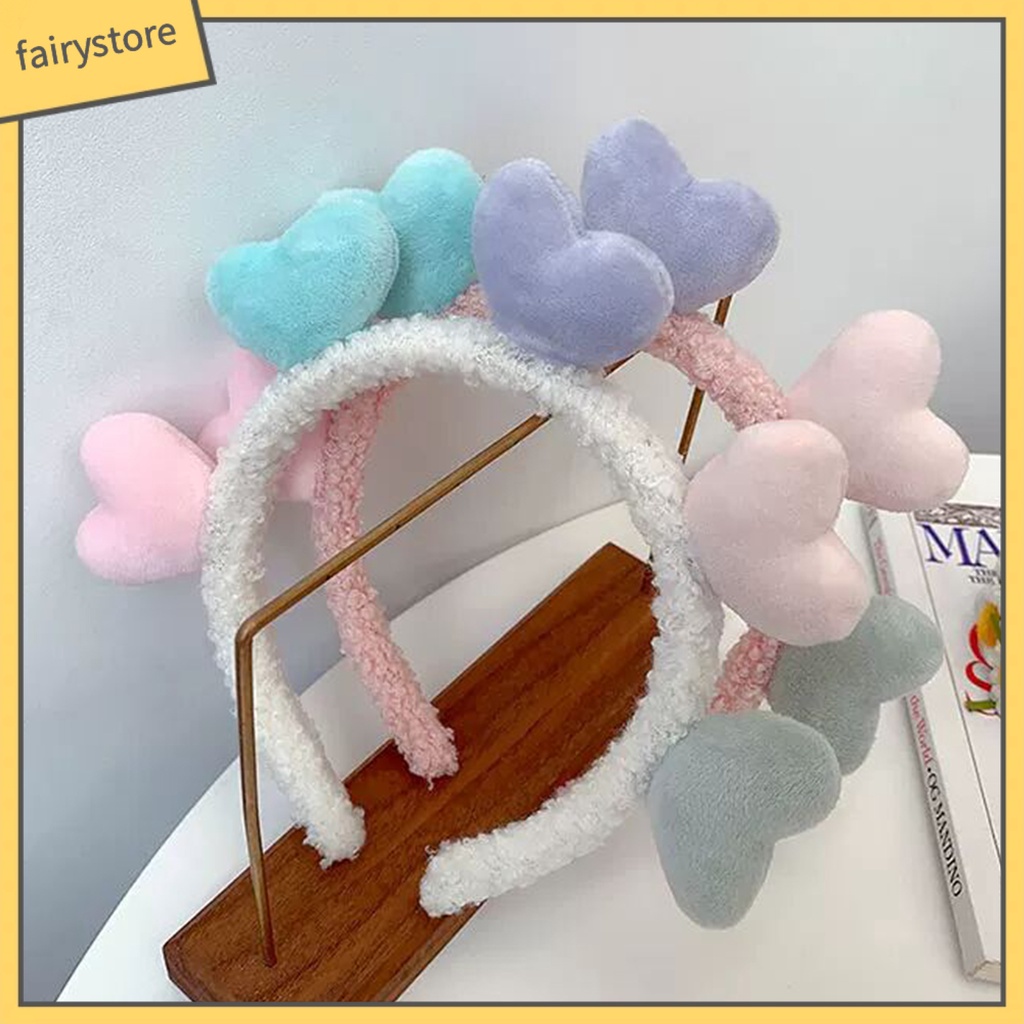 Băng Đô Nhung Mềm Mại Họa Tiết Trái Tim Nhiều Màu Sắc Cho Nữ