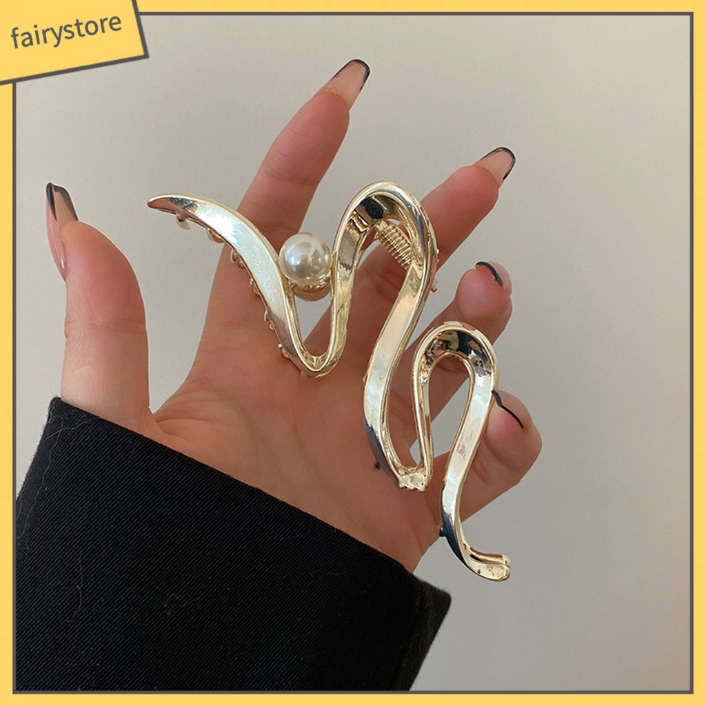 [FRO] Kẹp Tóc Càng Cua Đính Ngọc Trai Giả Màu Trơn Trang Trí Tóc Trơn Mượt Phong Cách Bland Cao Cấp Cho Nữ