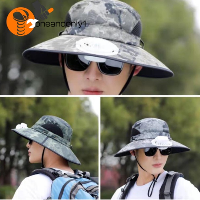 Mũ Xô Vành Rộng Thoáng Khí Chống Nắng Có Thể Tháo Rời Kèm Quạt Có Thể Điều Chỉnh