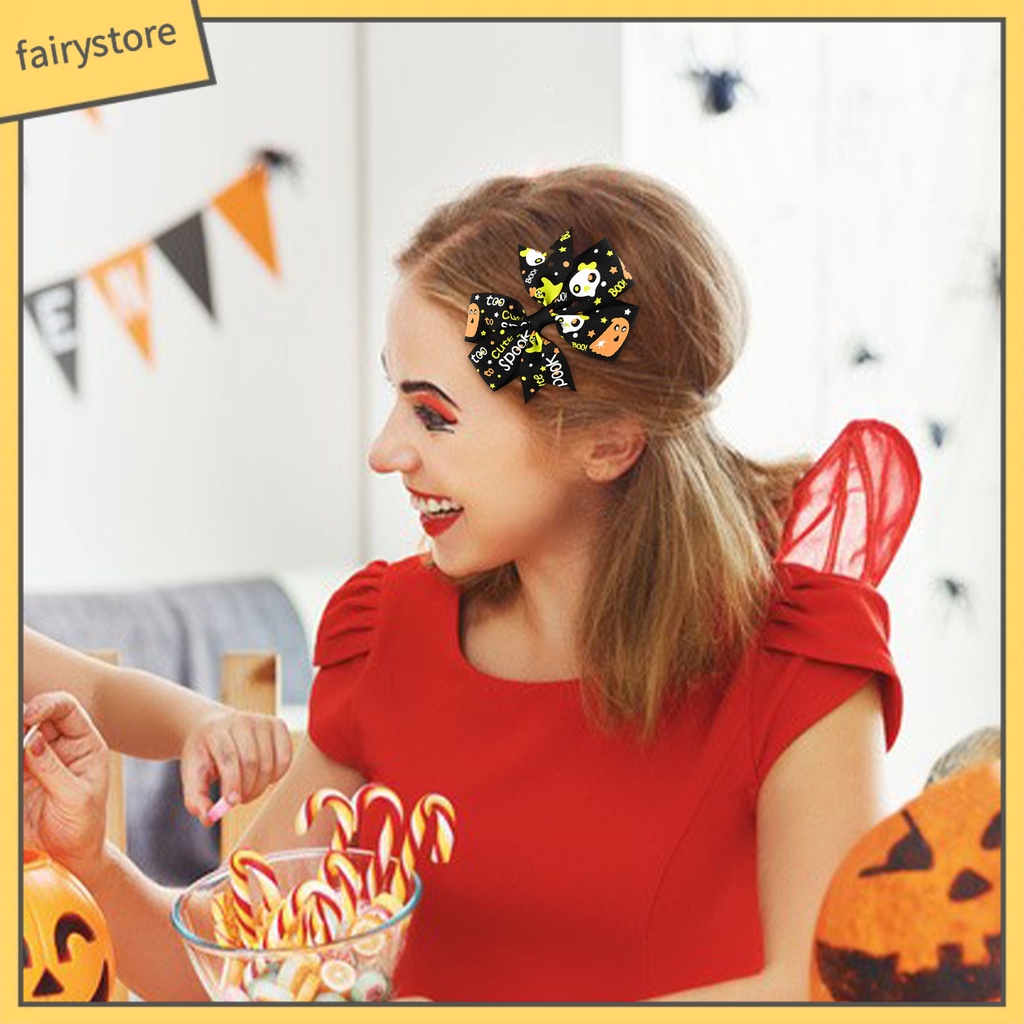 Kẹp Tóc Nơ Mềm Mại Có Gân Chống Trượt Hóa Trang Halloween Cho Người Lớn Và Trẻ Em