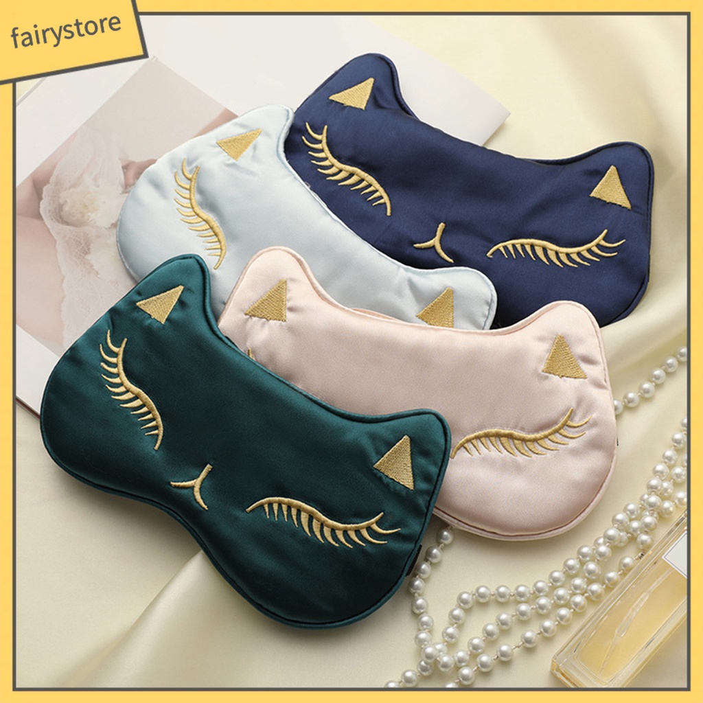 Miếng Dán Che Mắt Ngủ Làm Mát Thêu Họa Tiết Hoạt Hình Dễ Điều Chỉnh