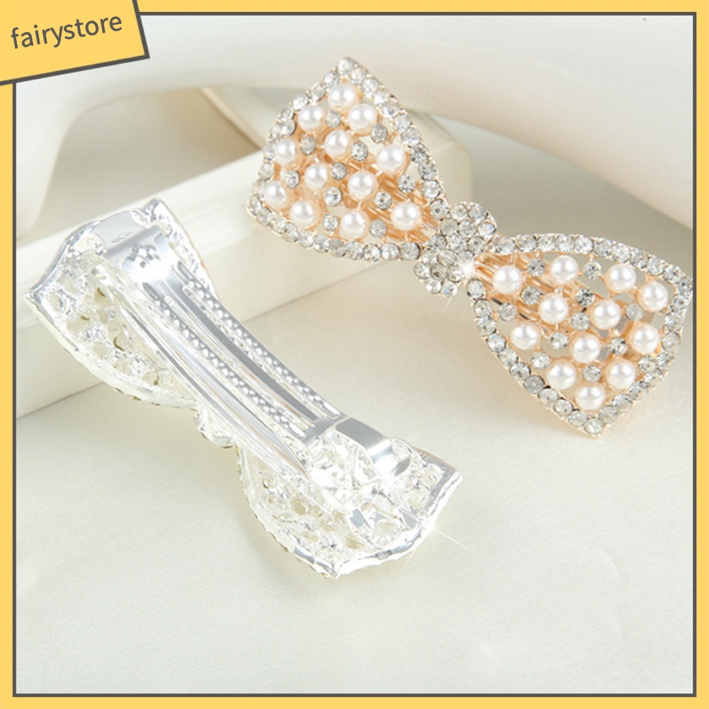 Kẹp Tóc Hình Nơ Đính Đá Thời Trang Dành Cho Nữ