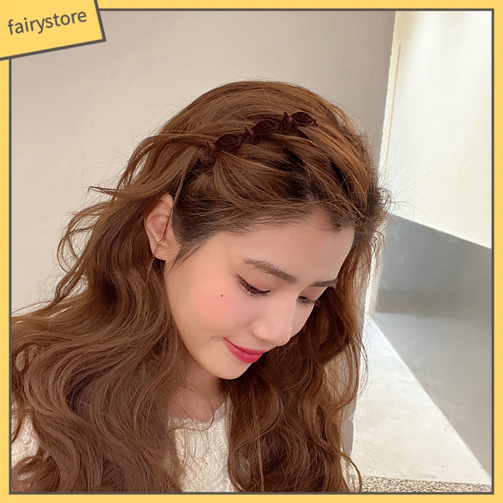 Kẹp Tóc Màu Trơn Co Giãn Chống Trượt Có Răng Lược Bằng Thép Không Gỉ