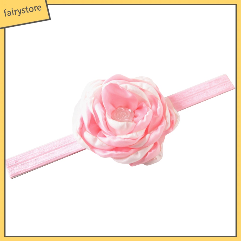 Băng Đô Hoa Hồng Vải Co Giãn Xinh Xắn Cho Bé Gái