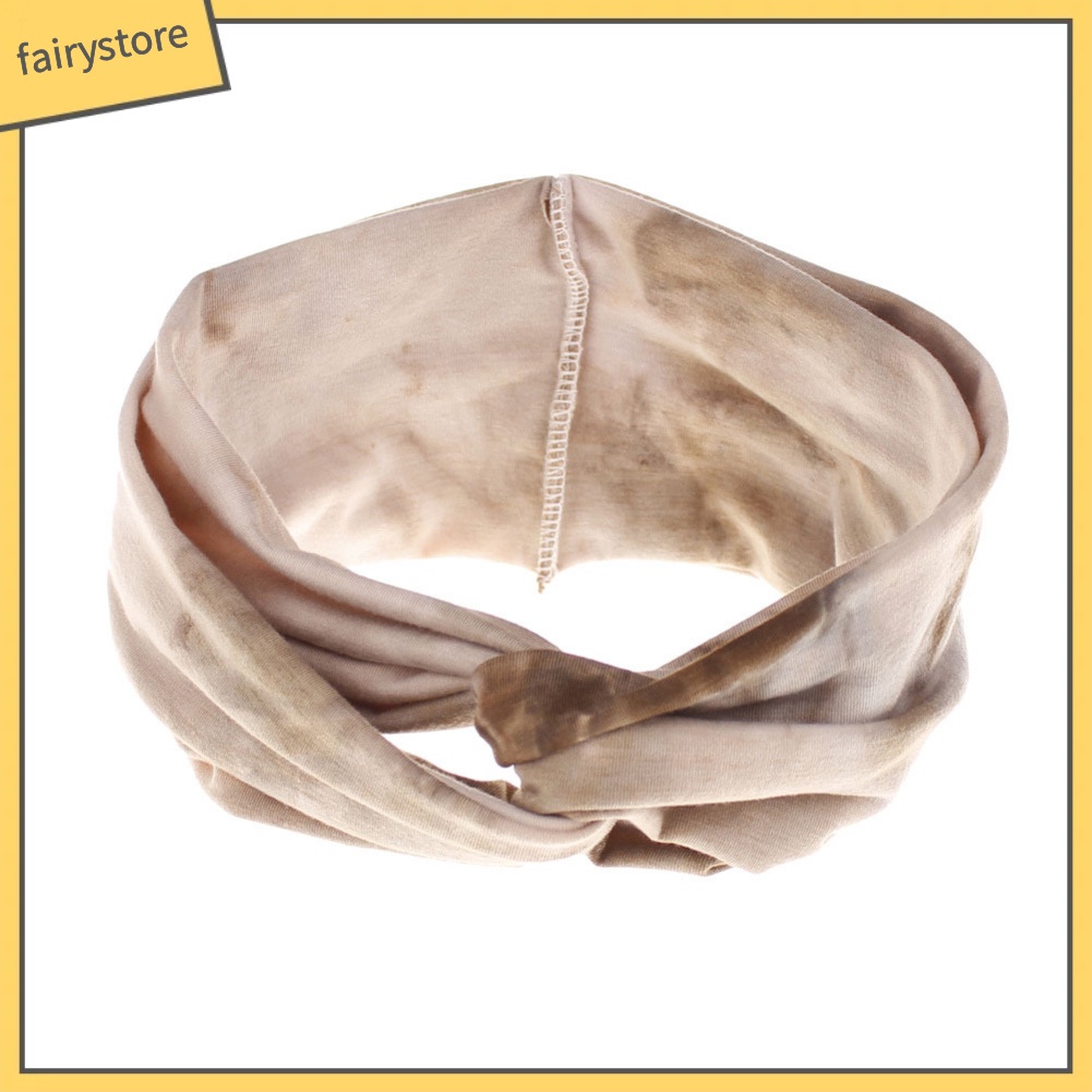 Băng Đô Bản Rộng Thắt Nút Co Giãn Nhuộm Màu Phong Cách Bohemian Cho Nữ