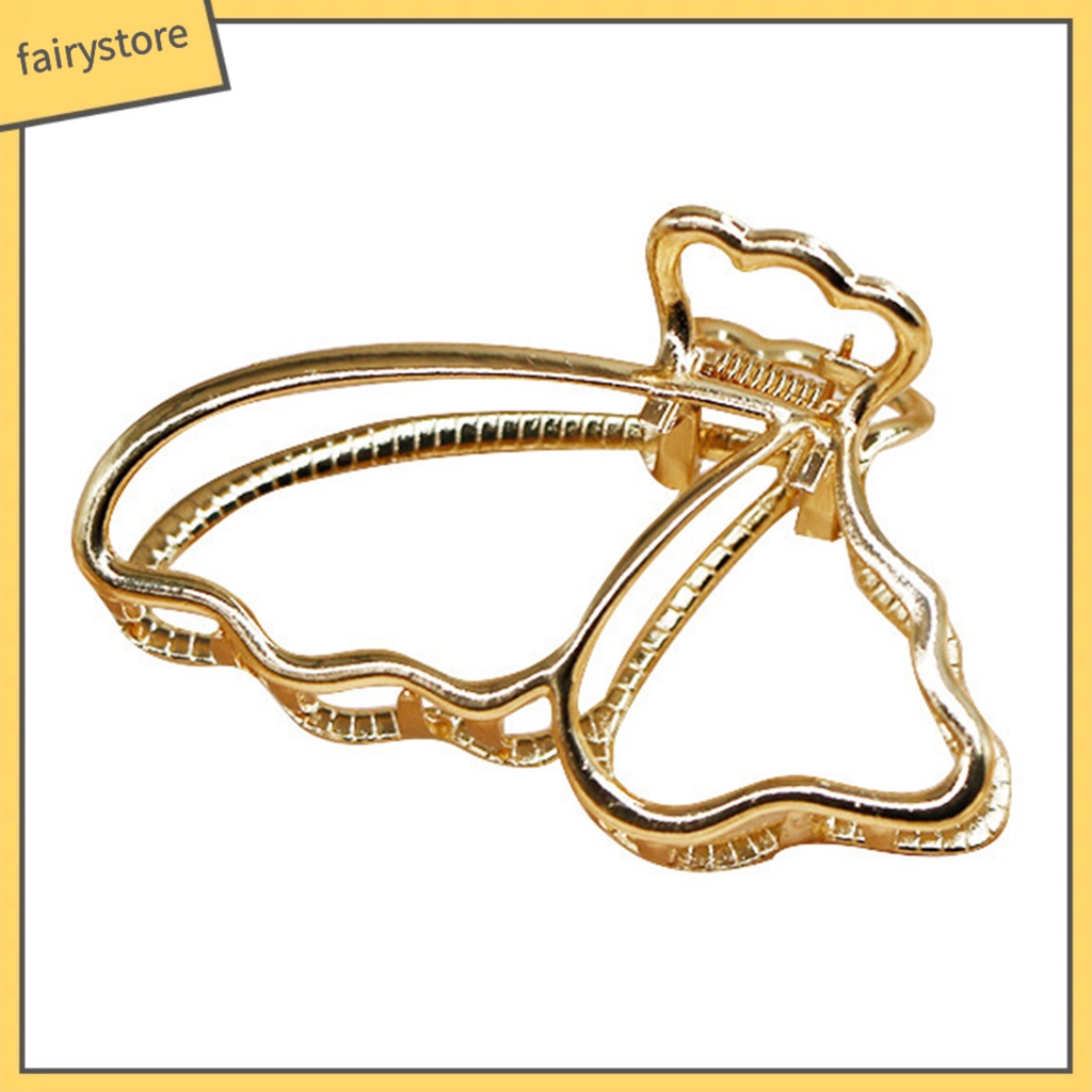 Kẹp Tóc Càng Cua Tạo Kiểu Răng Chéo Mạ Điện Chống Trượt Màu Trơn Trang Trí Hình Bướm Dành Cho Bạn Nữ