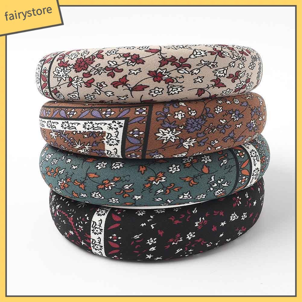 Băng Đô Cài Tóc Bằng Xốp In Họa Tiết Hoa Xinh Xắn Thời Trang Cho Nữ