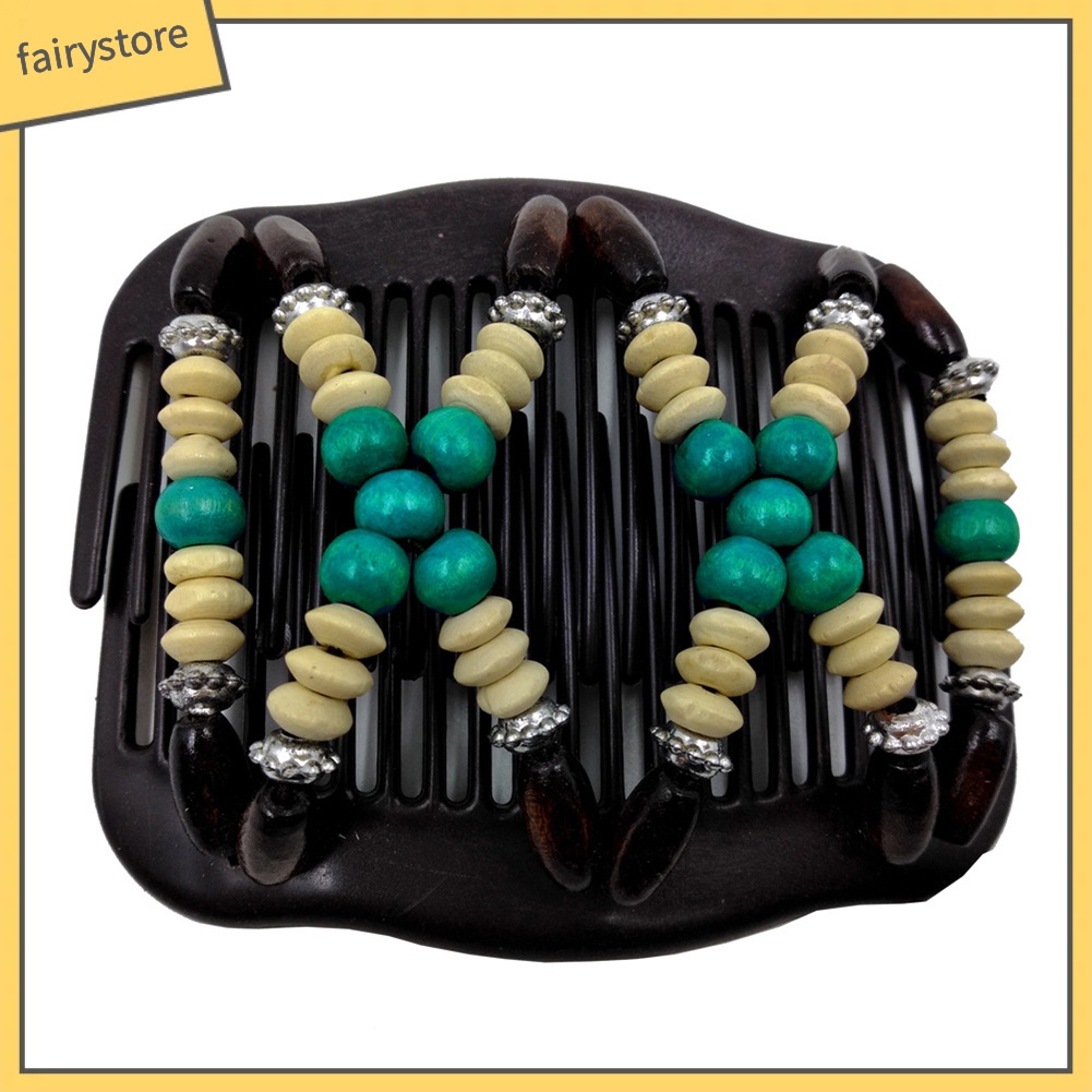 Lược Cài Tóc Đính Hạt Gỗ Phong Cách Retro Cho Nữ