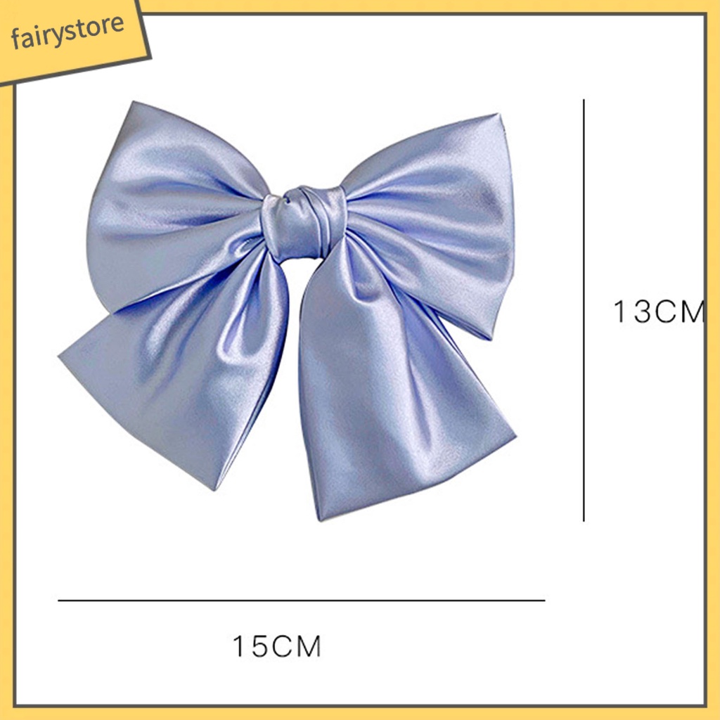 Kẹp Tóc Nơ Satin Trơn Mịn Trang Trí Xinh Xắn Cho Nữ