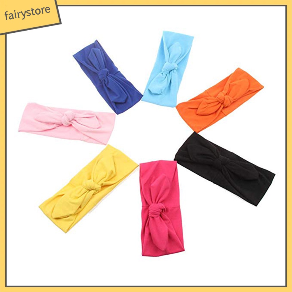 Băng Đô Tai Thỏ Bằng Cotton Co Giãn Dễ Thương Dành Cho Nữ