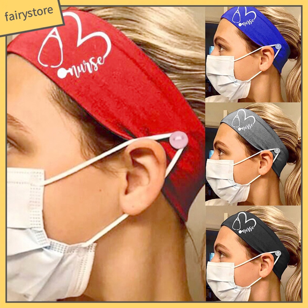 Băng Đô Cài Tóc Thể Thao Mềm Mại Co Giãn Thoáng Khí Đính Nút Trái Tim Thoáng Khí Cho Nữ