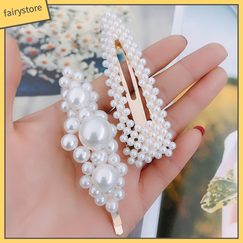Kẹp Tóc Đính Ngọc Trai Giả Thời Trang Dành Cho Nữ