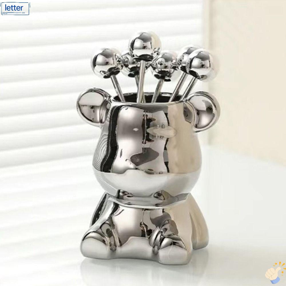 Nĩa Ăn Trái Cây Bằng Sứ Hình Gấu Dễ Thương