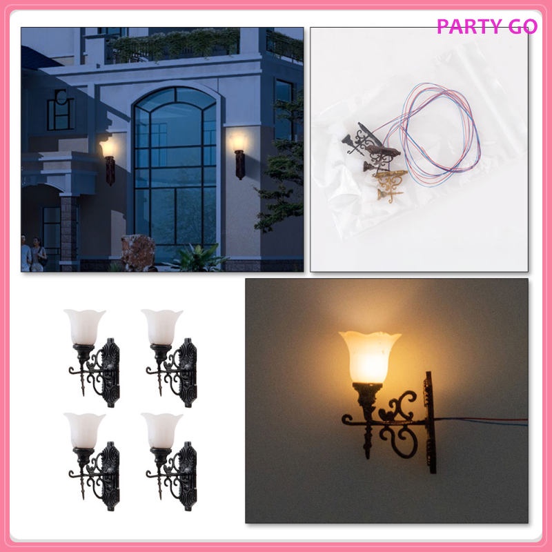 Set 4 Đèn LED 1 / 12 Trang Trí Nhà Búp Bê Phong Cách Vintage