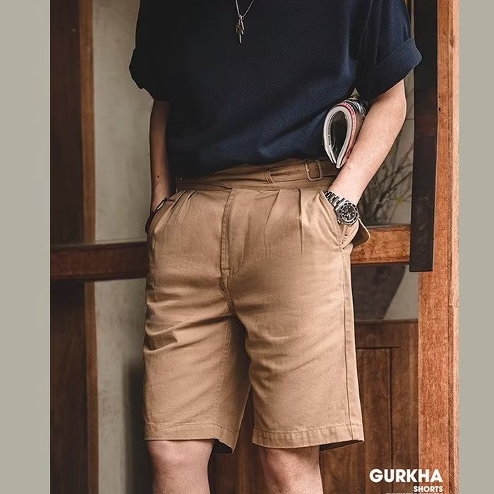 Quần Kaki Ngắn Dáng Rộng Nhiều Túi Phong Cách Hip hop Nhật Bản Cá Tính Cho Nam