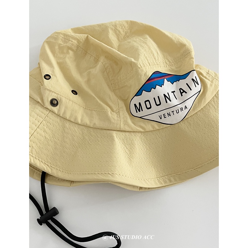 Mũ Tai Bèo Vành Rộng Thoáng Khí In Chữ Phong Cách Hàn Quốc