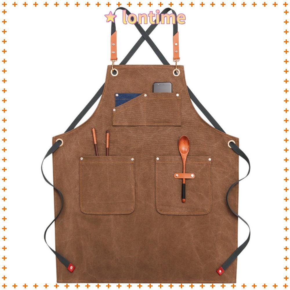 Tạp Dề Nấu Ăn Denim Canvas Dày Chống Bẩn Chống Giọt Nước Cho Nam Nữ