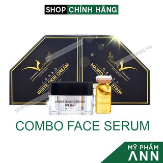Combo Kem Face Serum Vip White Chính Hãng - Combo Kem Serum Dưỡng Trắng Phục Hồi Da Vip White