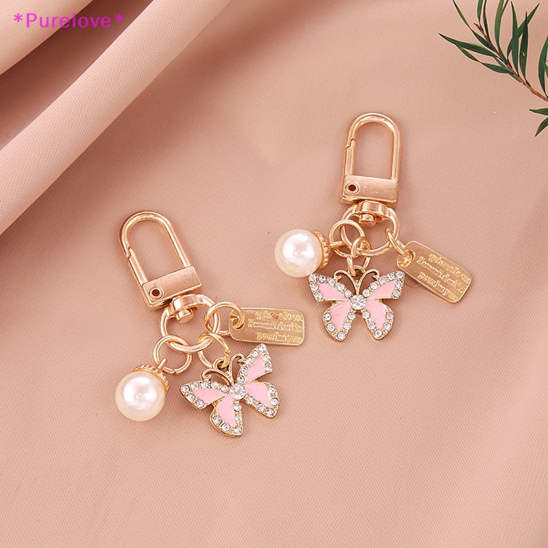 Móc Khóa Bướm Kim Loại Đính Đá Thời Thượng Mới