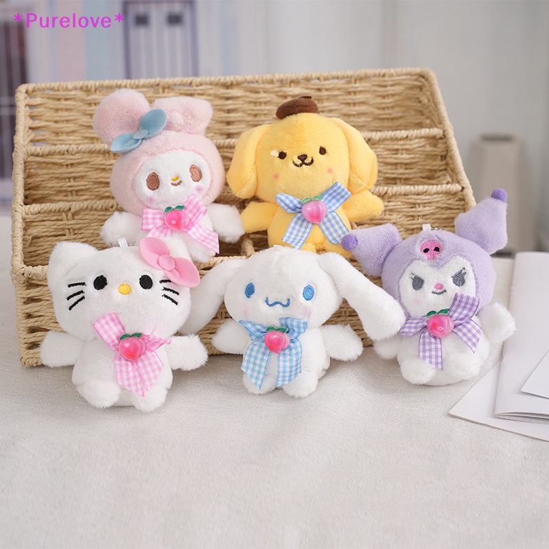 Thú Nhồi Bông Hình Sanrio Hello Kitty Kuromi My Melody Cinnamoroll Đáng Yêu Trang Trí Túi Xách Mới
