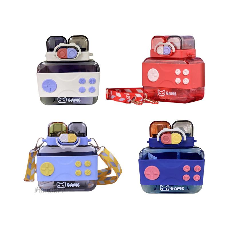 Bình Nước 75ml Kèm Ống Hút Họa Tiết Hoạt Hình Dễ Thương Cho Bé Gái [Fenteer1]