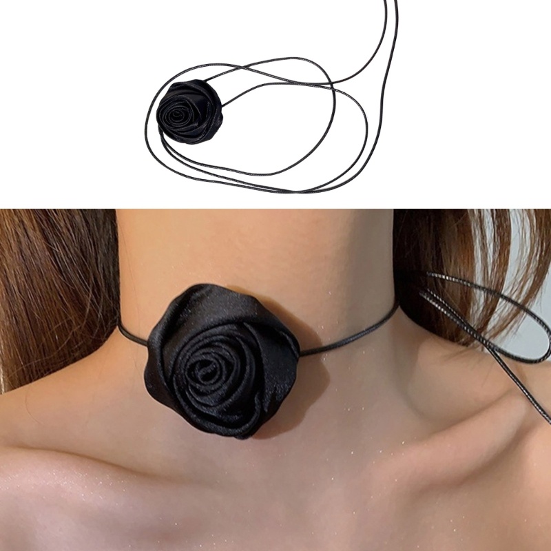 Vòng Cổ Choker Dáng Dài Hình Hoa Hồng Thanh Lịch Thời Trang