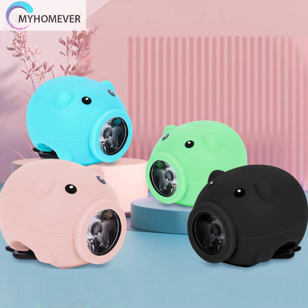 Đèn Chiếu Sáng Phía Trước 3 Chế Độ Hình Chú Heo Hoạt Hình Trang Trí Xe C