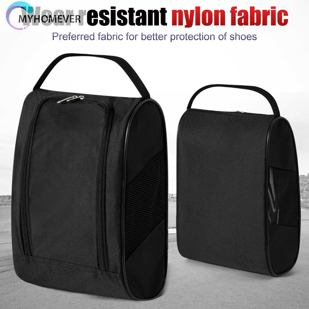 Túi Đựng Giày Chơi Golf Bằng Nylon Có Khóa Kéo Thoáng Khí Tiện Dụng