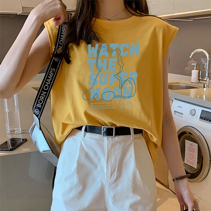 Áo Thun Thể Thao Sát Nách Dáng Suông Năng Động Thời Trang Cho Nữ