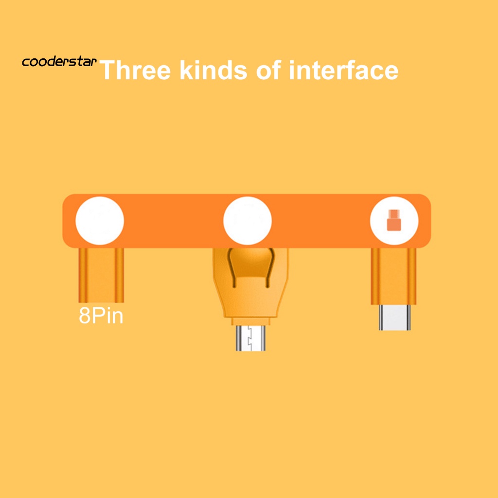 Dây Cáp Sạc Nhanh Micro USB Type-C 8Pin Có Móc Khóa Cho Android