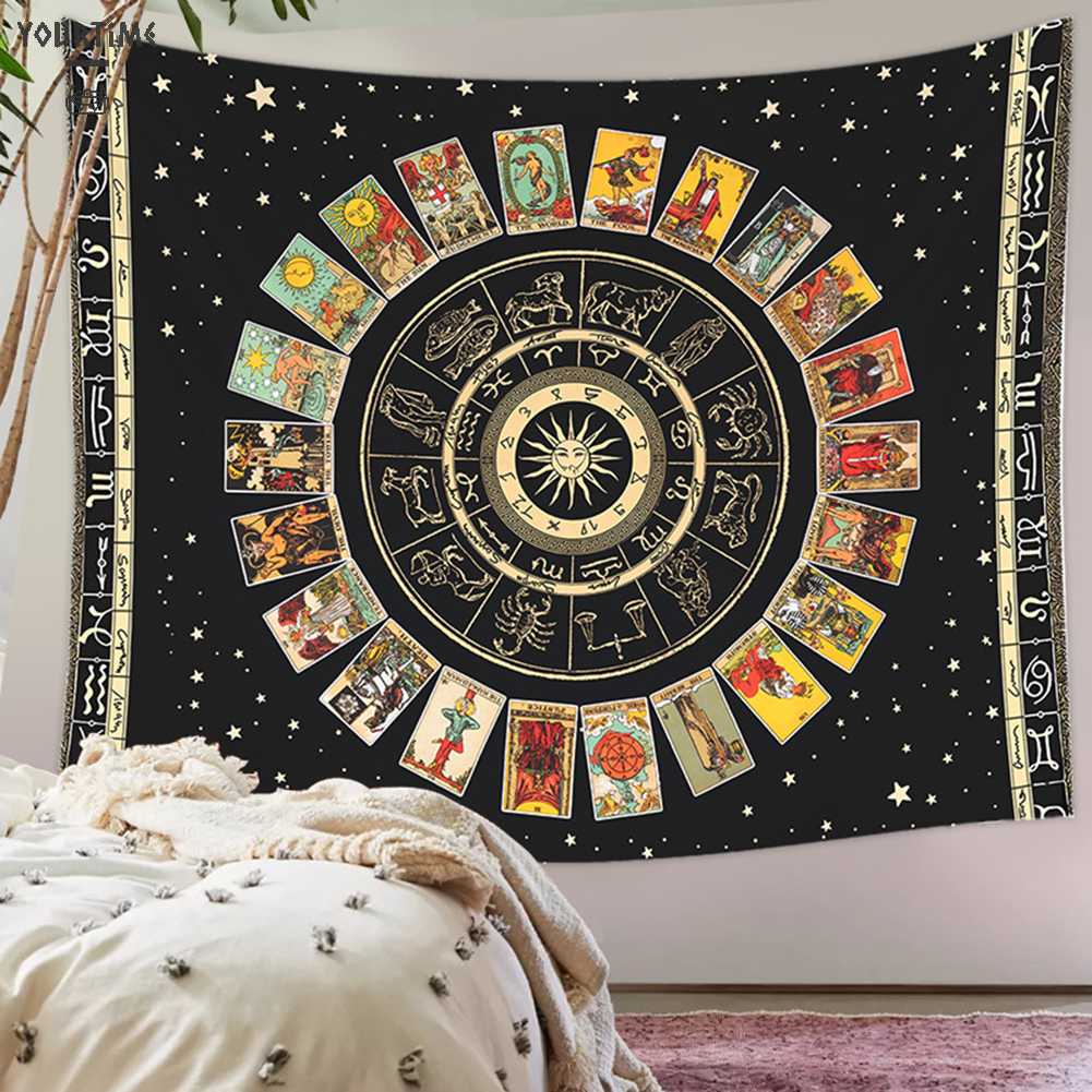 Thảm Treo Tường Họa Tiết Mandala Tarot Kích Thước 95x73cm