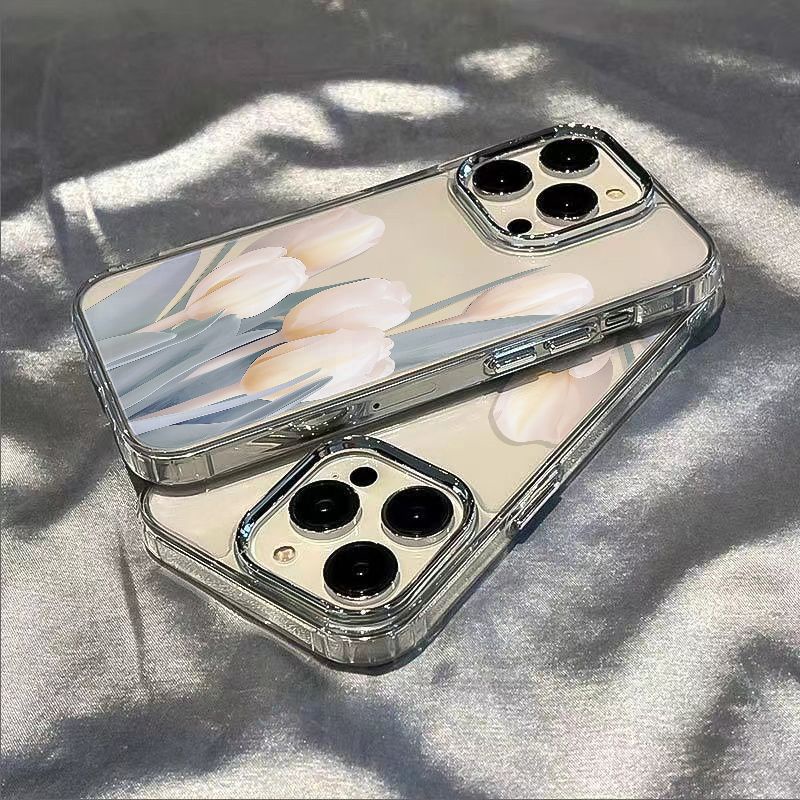 ✅Ốp Điện Thoại Mềm Chống Sốc Hình Hoa Tulip Cho Iphone127 13 plus14pro 11 / 8 D2O9
