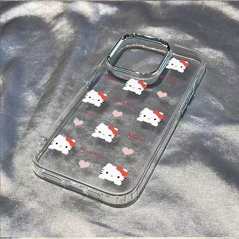 ✅Ốp Điện Thoại Dẻo Họa Tiết Hoạt Hình Mèo Kitty Dễ Thương Chống Sốc Cho Iphone14Proiphone12ins 7plus max Apple 11 813 XGNC