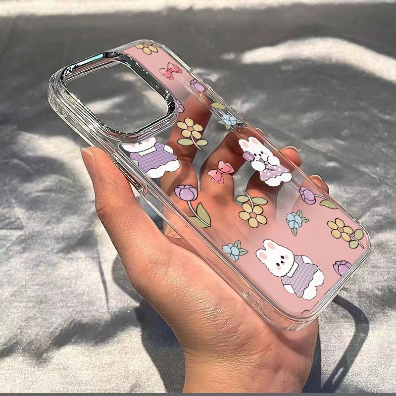 ✅Ốp Điện Thoại Dẻo Hình Thỏ / Bông Hoa Đơn Giản Chống Sốc Cho iPhone127 13 14proplus 8In 11max GK5X