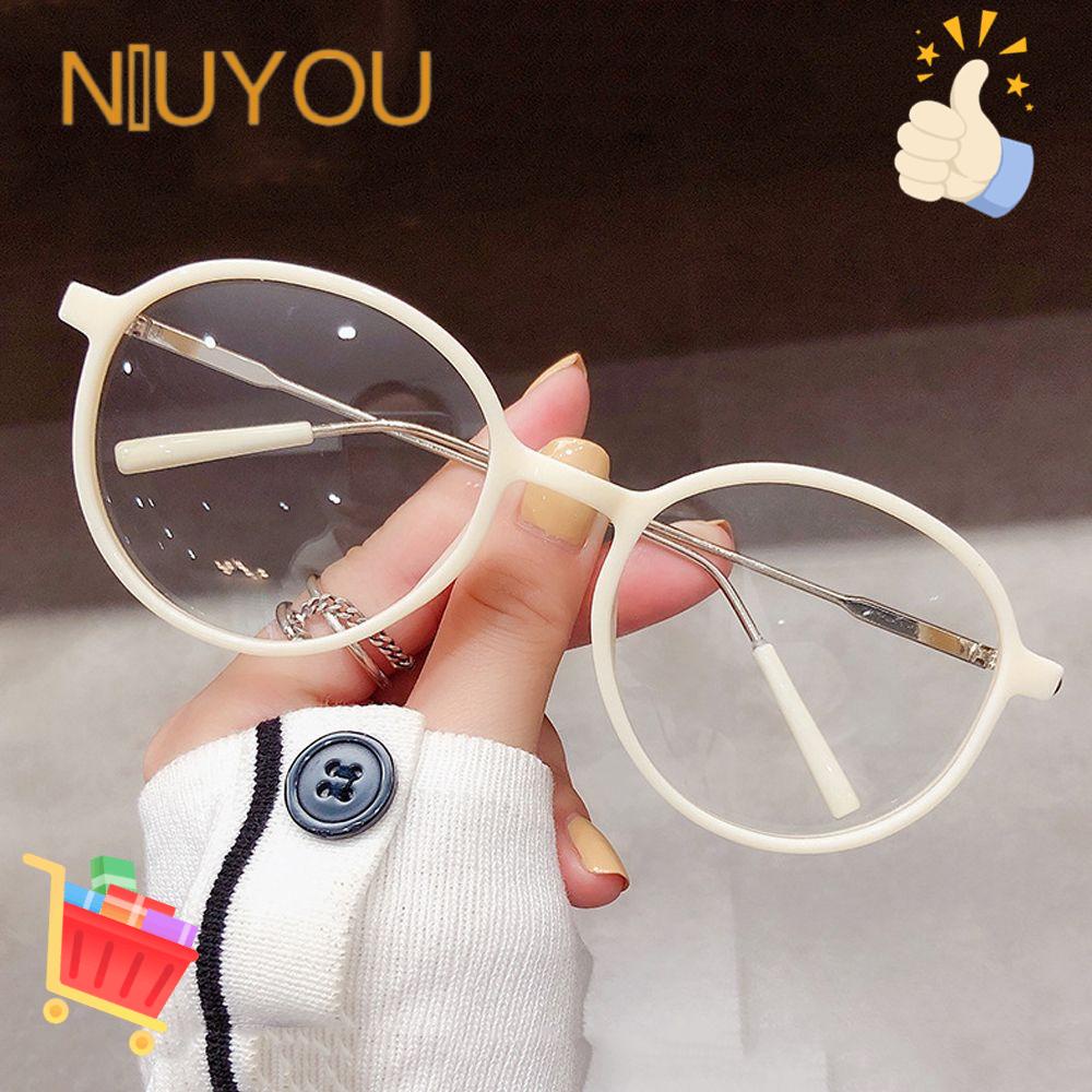 Mắt Kính Gọng Tròn Trong Suốt Chống Ánh Sáng Xanh Phong Cách Vintage