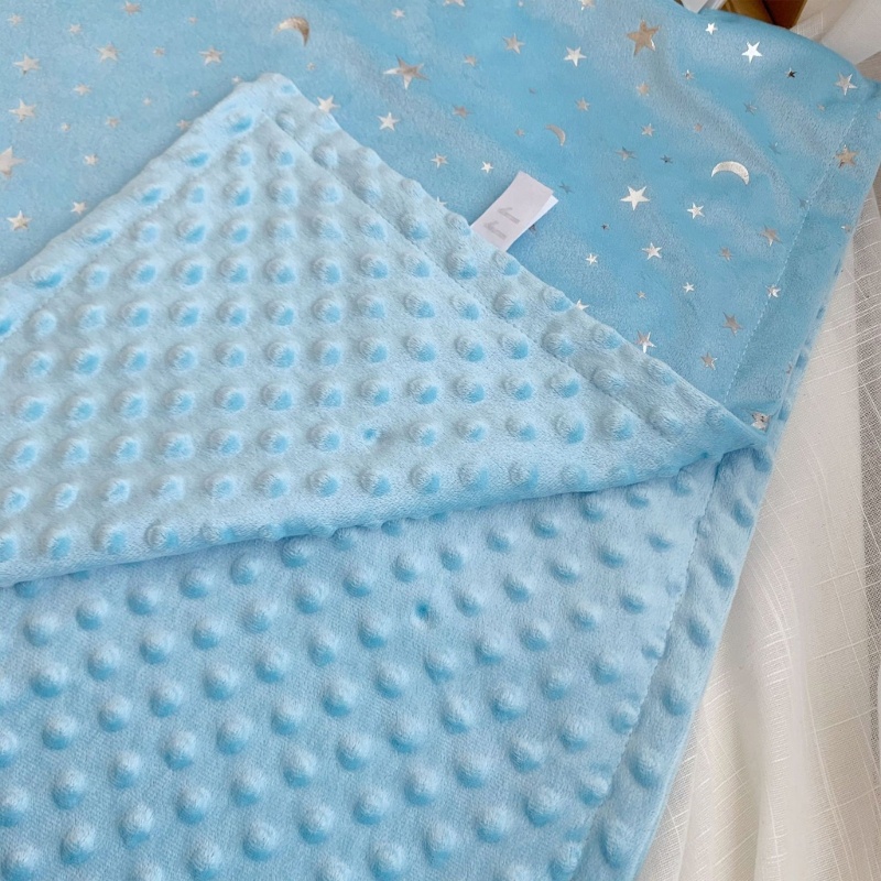 Chăn Quấn Bé Sơ Sinh Hai Mặt Mềm Mại Họa Tiết Hạt Đậu Kèm Khăn Chấm Bi Lưng