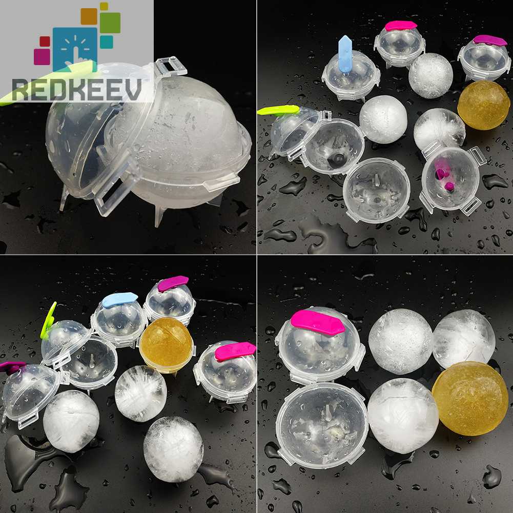 Set 4 Khuôn Làm Đá Hình Tròn Có Thể Tái Sử Dụng Màu Sắc Ngẫu Nhiên