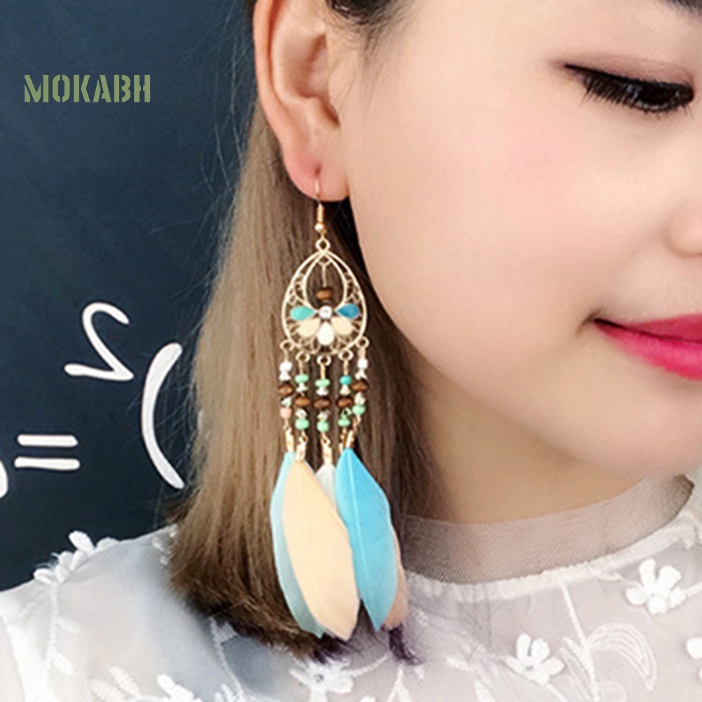 [Mok Abh] Hoa Tai Hình Oval Phong Cách Bohomian