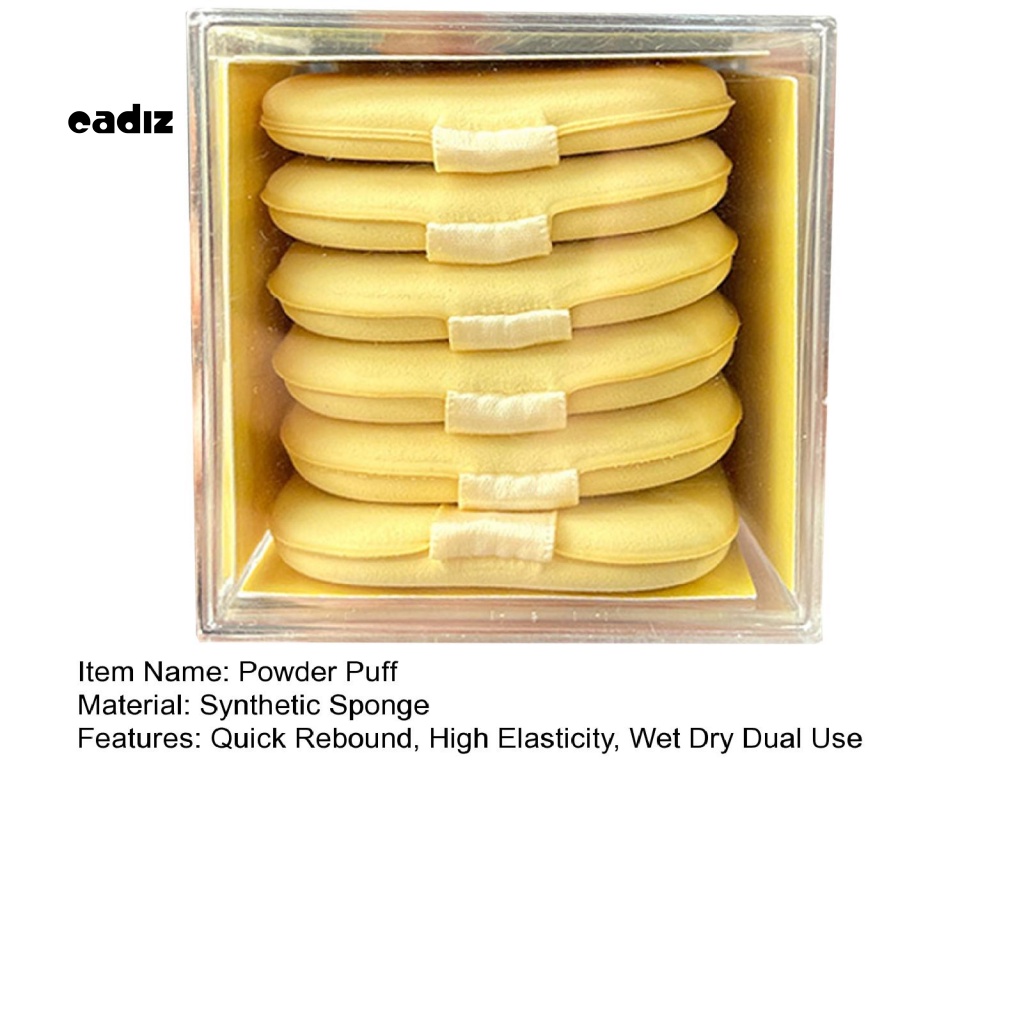 Hộp 6 Mút Trang Điểm CADI Mềm Mại Độ Co Giãn Cao Có Thể Sử Dụng Ướt Và Khô